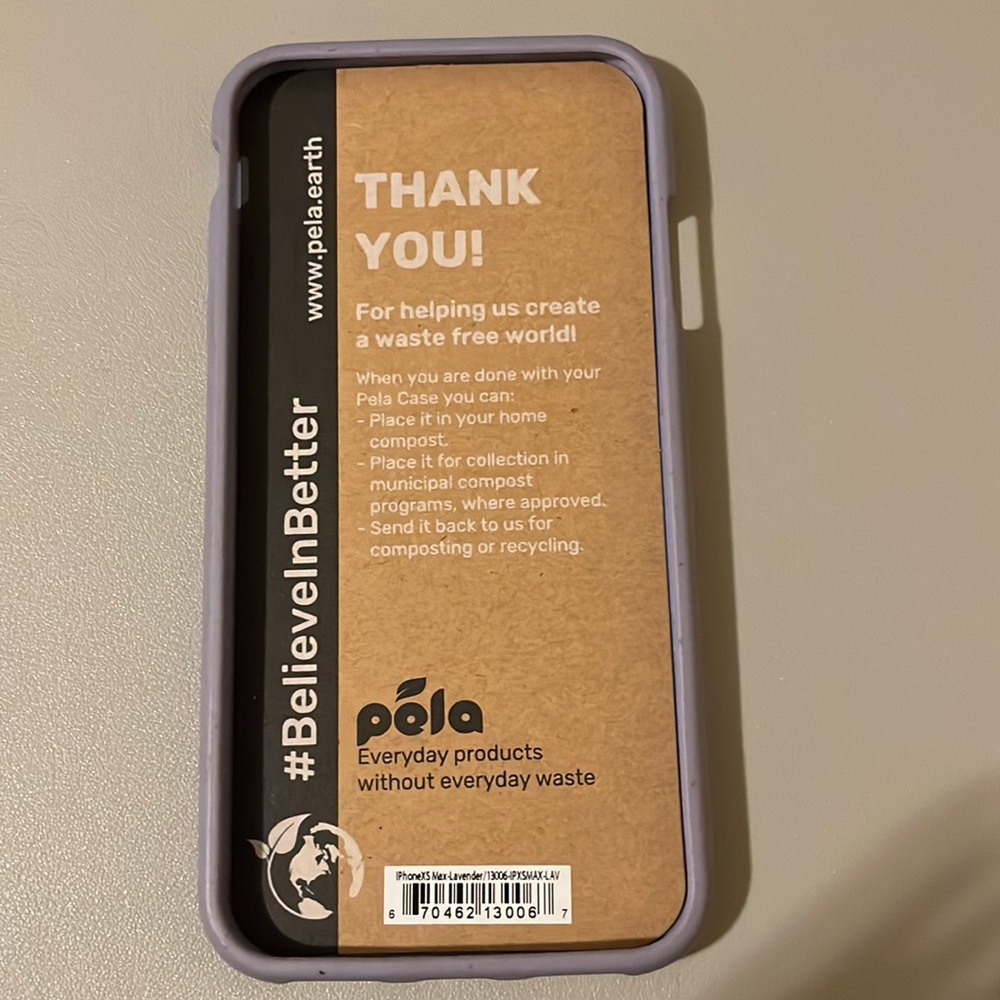 iPhone XS Max pela compostable case lavender